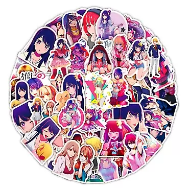 XUNMEILE 50Pcs OSHI NO KO Stickers Japanese Anime Stickers for Laptop Stickers Motorcycle Bicycle Skateboard Luggage Decal Graffiti Patches Anime F