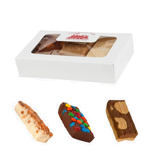 Uncle Butch's Fudge - Creamy and Smooth Candy Bar Box Made with Butterfinger, M&Ms, & Peanut Butter Chocolate - Decadent and Delicious Handcrafted Fudge Gift Box (24oz total)