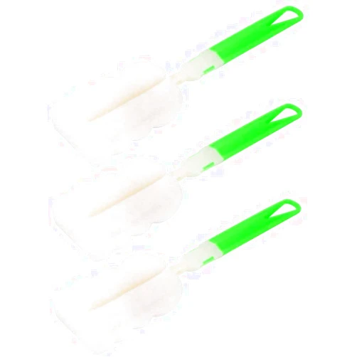 Dpprdl Fliyeong Sponge Bottle Brush Long Handle Cleaner Feeding Bottle Scrubber Washing Cleaning Tool Green Handle 3 Pcs Convenient and Practical Dpprdl