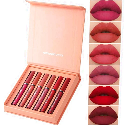 Jazmy 6 Packs Liquid Lipstick Makeup Set, Velvet Matte Lip Gloss, Non-stick Cup Waterproof Long-Lasting Matte Liquid Lipstick Makeup Kit