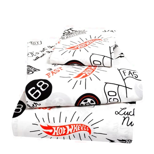 Franco Hot Wheels Kids Luxury Bedding Super Soft Premium Cotton 4 Piece Sheet Set, Full, (Officially Licensed Product)