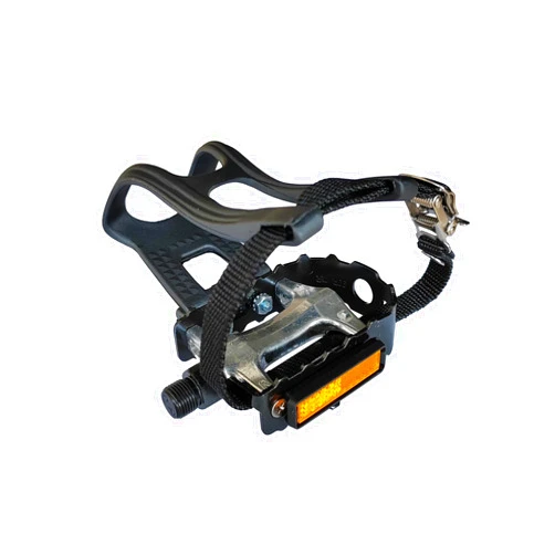 UPANBIKE Bike Pedals with Toe Clips and Straps for Exercise Bike, Outdoor Bicycles and Spin Bike, 9/16-Inch Spindle with Reflectors