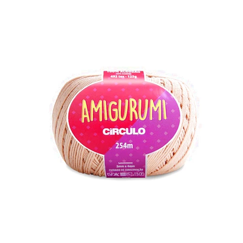 CÍRCULO Circulo Amigurumi Yarn, 100% Mercerized Brazilian Virgin Cotton - Cotton Yarn for Crocheting and Knitting, Soft Yarn, Pink Yarn Art - Sport Weight Yarn, 4.4 oz, 278 yds - Color 7563 - Chantilly