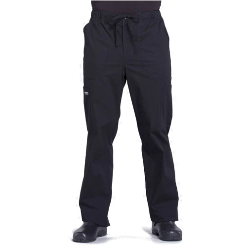 Cherokee Men's Scrub Pant Tapered Leg Fly Front Cargo Pant with Zip Fly Front and 5 Pockets WW190