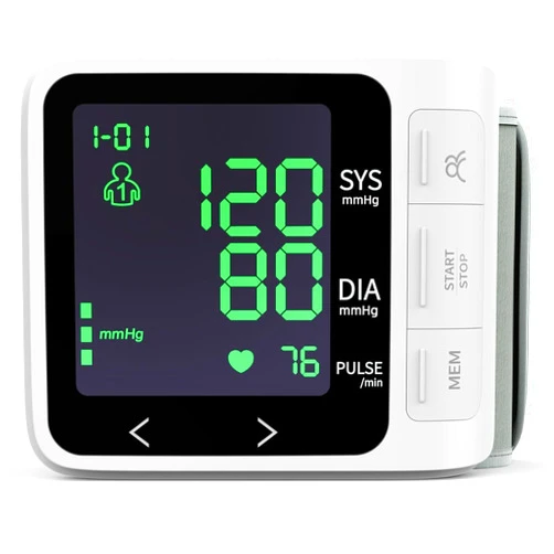 PEAKME Blood Pressure Monitor Wrist for Home Use Digital Automatic Cuff Blood Pressure Machine Large Screen Backlight Display 2x99 Memory Adjustable Cuff Blood Pressure Machine Storage Bag, Medium
