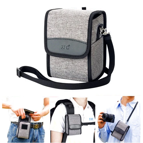 JJC Portable Travel Camera Case Pouch Crossbody Bag with Strap for Fuji Fujifilm X100VI X100V X100F, Ricoh GR IIIx HDF GR III GRIII GR3,Sony A6700 A6600 A6000 A6100 A6300 A6400 A7C A7CII & More Camera