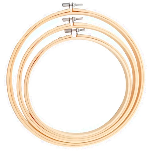 Cldamecy 3 Pieces Embroidery Hoops 7/8/10 inch,Round Bamboo Adjustable Frame Circle Ring Hoops for Embroidery,Cross Stitch,Ornament and Art Craft Sewing