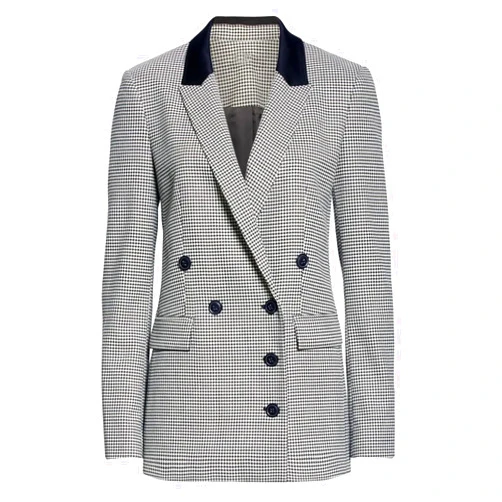 Lacoac Women's Houndstooth Peak Lapel Suit Blazer Prom Wedding Work Lady Tuxedos Jacket Coat