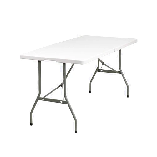 EventStable Titan Series Plastic Bi-Folding Table - Lightweight Folding Table - Outdoor Table for Camping Party Dining with Carrying Handle 30'' W x 72'' L