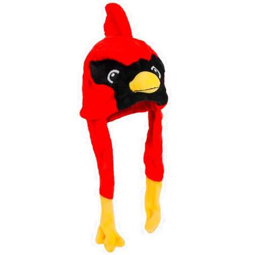 American Carnival Mart Hat-A-Mals Soft Plush Red Bird Cardinal Mascot Hat