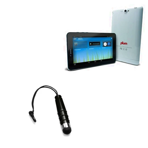 BoxWave Stylus Pen Compatible with Plum Z708 - mini Capacitive Stylus, Small Rubber Tip Capacitive Stylus Pen - Jet Black