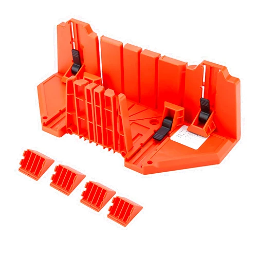 WALFRONT 14 Inch Saw Clamping Box Wood Cutting Hand Saw with Clamp Plastic Mitre Box Hardware Tool Saw Storage Miter Box