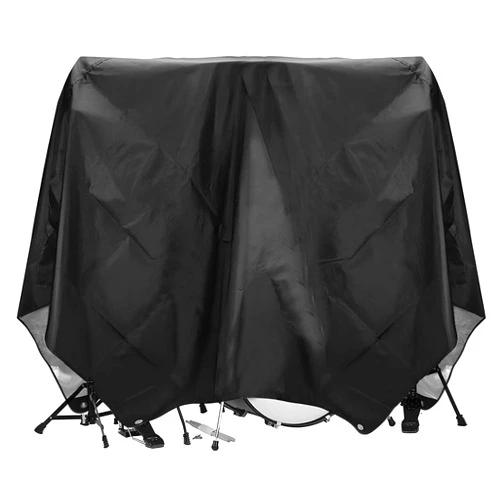 Awliye Drum Set Dust Cover, Waterproof Drum Cover 80 x 108 Inch Dust Cover with Sewn-in Weighted Corner Large Drum Shield for Electric Drum Accessories Musical Instruments, Black