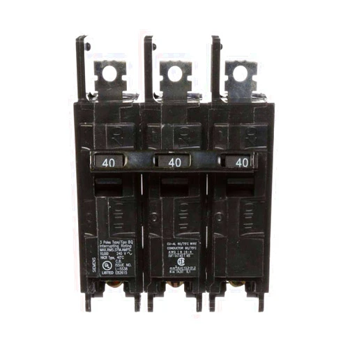 SIEMENS Circuit Breaker, 3Pole, 40A, BQ, 240V, 22kA