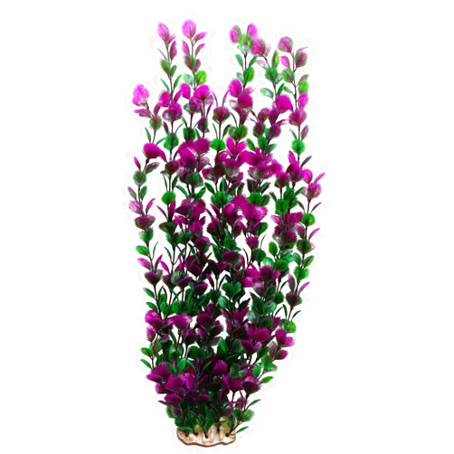 Unootel Lantian Grass Cluster Purple Leaves Aquarium Décor Plastic Plants Extra Large 21 Inches Tall 6522, Purple and Green