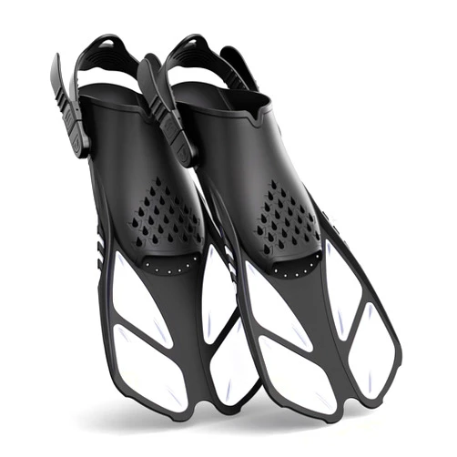 Greatever Snorkel Fins Adjustable Buckles Open Heel Swim Flippers Travel Size Short Swim Fins for Snorkeling Diving Swimming Adult Men Womens