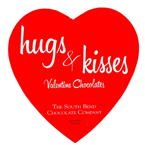 The South Bend Chocolate Company Hugs & Kisses Heart Assorted Valentine's Chocolates Gift Box (14 ounce)