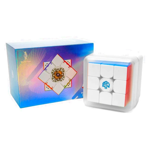 SpeedCubeShop GAN 12 UI Free Play 3x3 UV Coated Bluetooth Smart Cube (PowerPod Charger) Speed Cube (OFFICIAL USA VENDOR) Stickerless (Bright)