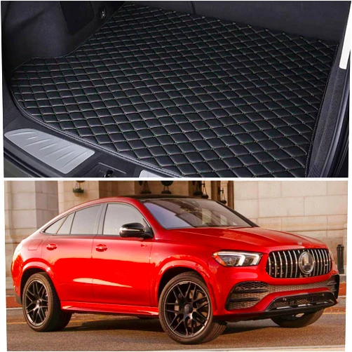 SPEEDLONG Car Trunk Mat Custom Fit Cargo Liner Compatible with 2021-2022 Mercedes-Benz GLE-Class Coupe GLE450 GLE53 GLE63S (Black with Black line)