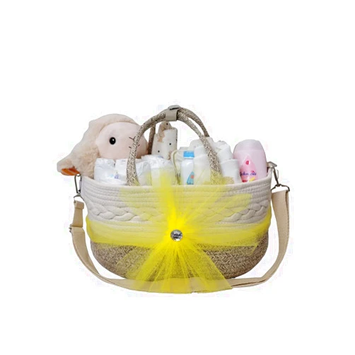 Fine Diaper Cakes Baby Diaper Caddy Gift Basket - Nursery Storage - Baby Shower Gift - Centerpiece
