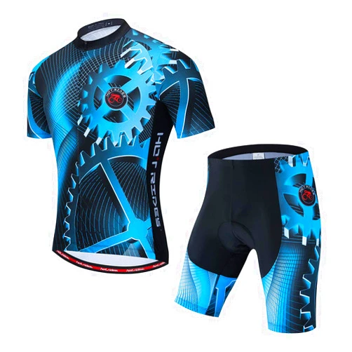 Hot Rides Men's Quick Dry Cycling Jersey and 3D Gel Padded Shorts and Bib Set