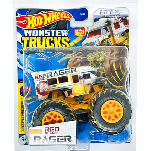 Hot Wheels Monster Trucks - RED Planet Rager - Treasure Hunt - Freestyle Wreckers 2/11-2023 Mix 2 Ships Bubble Wrapped in a Box
