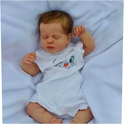 KAWAYII 20 Inch Lifelike Full Body Silicone Reborn Baby Realistic Baby Boy Sleeping Reborn Baby Dolls Silicone Vinyl Cute Baby Doll Newborn Life Alive Reborn Babies Xmas Toy Gift for Kids Birthday