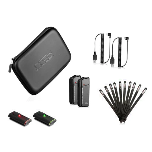 Cuebi Wireless Tally Lights with USB Cables and Straps (Set of 2)
