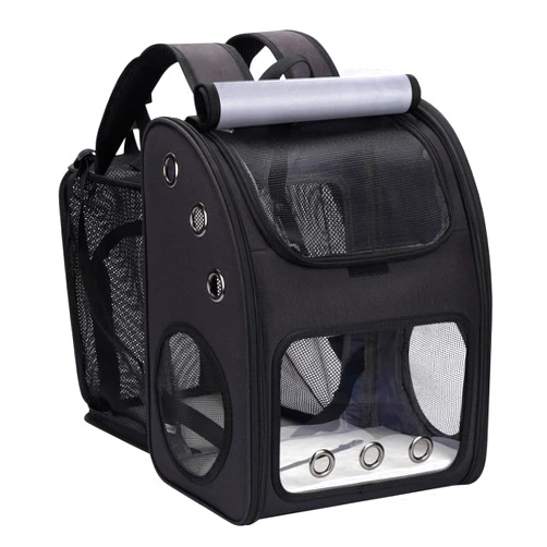 COVONO Expandable Pet Carrier Backpack for Cats, Dogs and Small Animals, Portable Pet Travel Carrier, Super Ventilated Design, Airline Approved, Ideal for Traveling/Hiking/Camping, Black