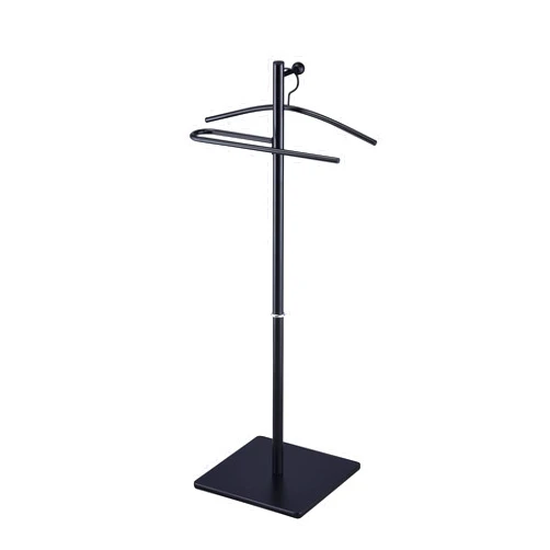 Proman Products VL17241 Kumo Freestanding Metal Valet Stand Organizer with Removable Hanger, Trouser Bar, Black, 11.5