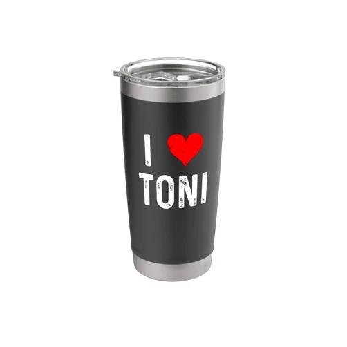 Distressed I Heart Love Apparel by RJ I Love Toni - Heart - Distressed Stainless Steel Insulated Tumbler
