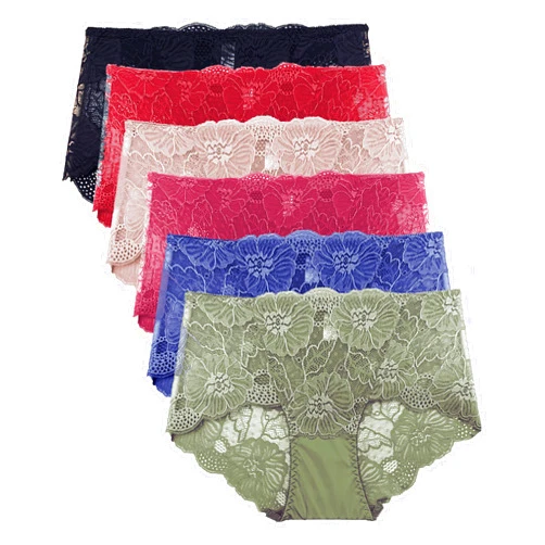 Barbra Lingerie Lace Panties for Women Retro Lace Boyshort Underwear Small to Plus Size Multi Pack