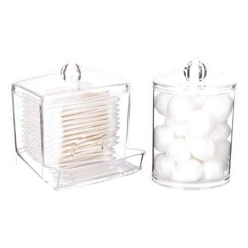 Tbestmax Qtips Holder Bathroom Container, 10oz Big Qtip Dispenser 12oz Cotton Ball Holder, Clear Apothecary Jar Organizer for Storage Cotton Swab, Cotton Round Pads, Floss Picks