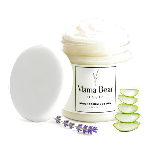 Mama Bear Oasis Lotion - Magnesium Cream - Lavender Magnesium Lotion for Foot, Hands, Legs, Toes Includes Arnica, Vitamin B6, Aloe Vera, MSM (Pack of 1)