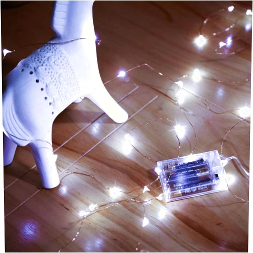 Mikasol Led String Lights, Mini Battery Powered Copper Wire Starry Fairy Lights, Battery Operated String Lights for Bedroom, Christmas, Parties, Wedding, Centerpiece, Decoration (10m/33ft Cool White)