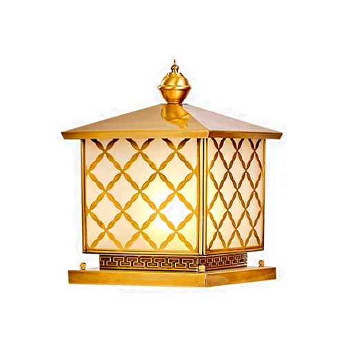 MTDYGHXQ Pillar Lamp Outdoor Waterproof Lawn Lamp Square Landscape Light E27 Lighting Fixture European Glass Post Lamp Garden Gate Park Decoration Column Light