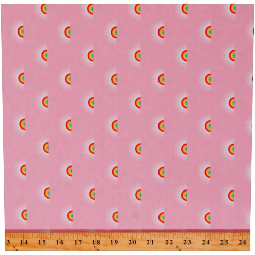 Fields Cotton Tula Pink Daydreamer Collection Sundaze in Guava Rainbows on Pink Cotton Fabric Print by The Yard (D602.01)