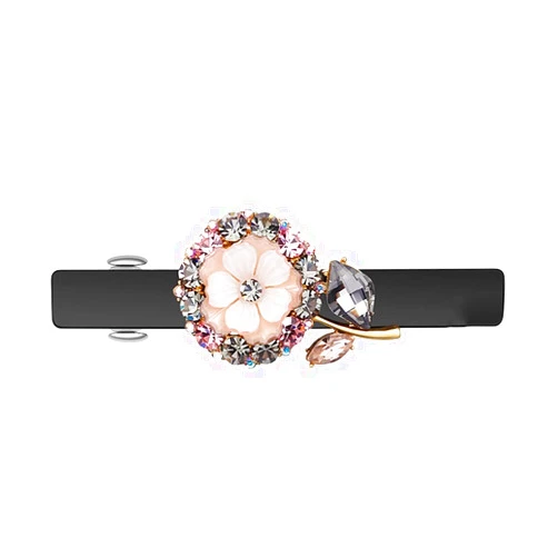 YQBUER LuckyTagy Hairpin Rose Hairpin Spring Clip Large Black Hairpin One Word Clip Hair Accessories Headwear Female