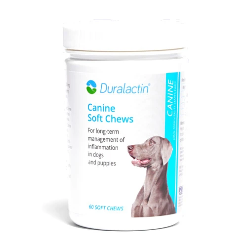 PRN Pharmacal Duralactin Canine Soft Chews - Joint Health Supplement for Dogs & Puppies to Help Reduce Chronic Soreness - Canine Chews Containing Dried Milk Protein - Chicken-Liver Flavor - 60 Chews