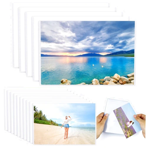 LEFUBABY 15 PCS Magnetic Picture Frame Magnetic Pocket Picture Frame White Holds 2.5x3.5 Inches 4 x 6 Inches Photos for Pictures Suitable Home School Office