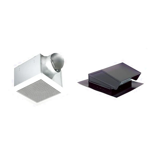 Delta Breez PRO300 Pro Series 300 CFM Exhaust Bath Fan Energy Star & Broan-NuTone 634M Steel Roof Cap for 6