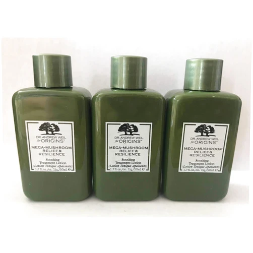 Lot of 3 Dr. Andrew Weil for Origins Mega-Mushroom Skin Relief Soothing Treatment Lotion 1.7fl.oz/50 ml Each