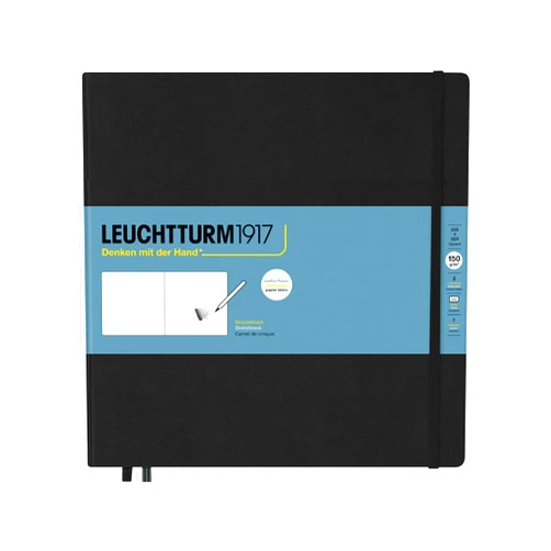 Leuchtturm1917 - Square Hardcover Sketchbook (Black) - 112 Pages of 150g/m² Paper