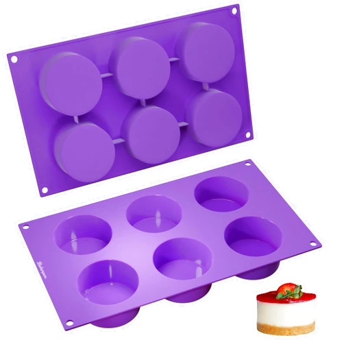 Bakerpan Silicone Mini Cake Mold, for Tarts, Cupcakes - Set of 2 - Mini Cheesecake, Mousse Desserts, Chocolate Covered Oreo Cookie Molds