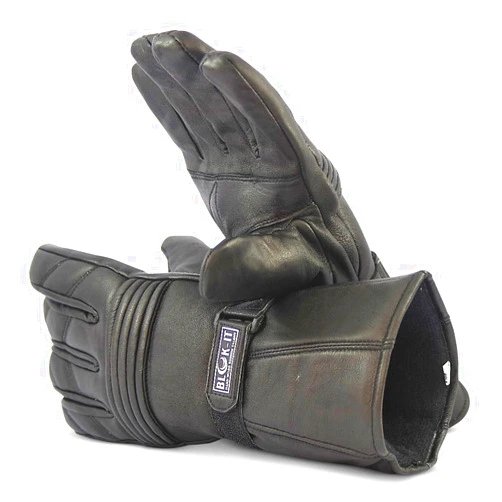 Blok-IT Leather Motorcycle Gloves. Motorbike Gloves. Windproof & Waterproof Biker Gloves, Gauntlet Motorcycle Gloves for Men & Women. Ultra Durable Thinsulate Cold Weather Motorcycle Gloves.