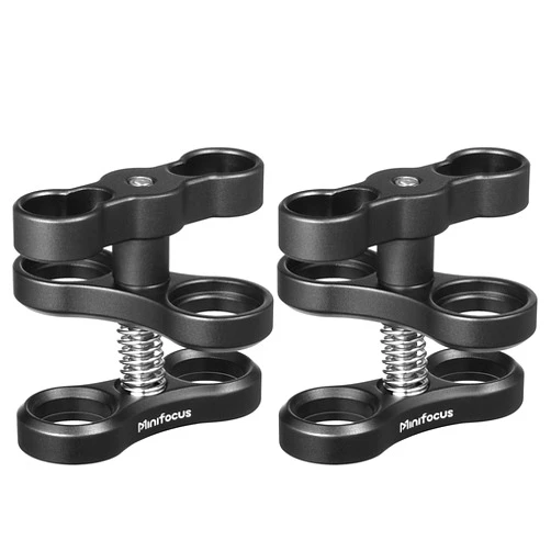 MINIFOCUS 2PCS 1'' Aluminum Ball Clamp Mount for Underwater Diving Light Arms Tray System, Photography Diving Camera, 360° Clip Adapter Bracket for Action Camera Flashlight Arms System