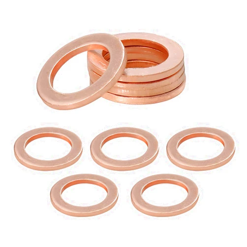 Wevdn 10 PCS Oil Drain Plug Gasket, 14mm Cooper Crush Washer Oil Sealing Gaskets, Automotive Replacement Drain Plug Gaskets Compatible with OEM PN Part 007603-014106, Car Accessories
