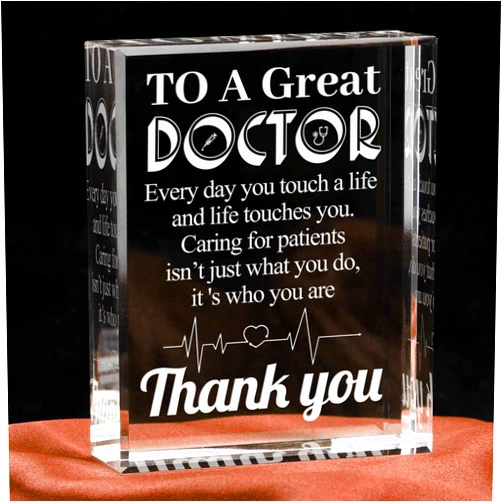 GBZRJ Gifts for Doctor, Appreciation Gifts for Doctor, Engraved Crystal Plaque Gifts for Best Doctor, Thank You Doctor Gifts for Men Women Crystal Appreciation Plaque.Doctor Gifts for Men Women Crystal