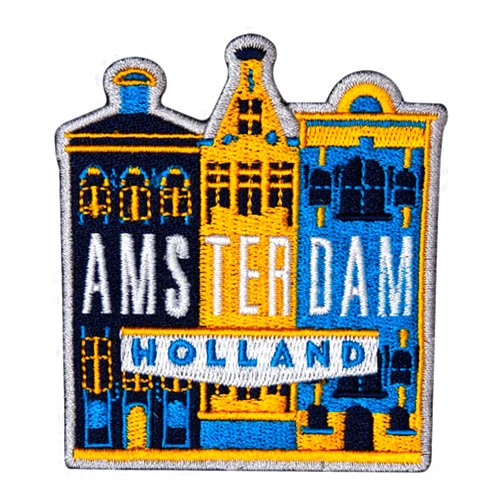 Vagabond Heart Amsterdam Patch - Netherlands Souvenir - Amsterdam Iron On Travel Badge