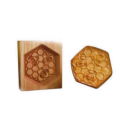 FOLOU Wooden Cookie Molds, Engraved Embossing Cookie Cutter with Christmas Tree Deer Pinecones Pattern for Baking Embossed Cookies for Kids and Adults to Make Cookie Dough